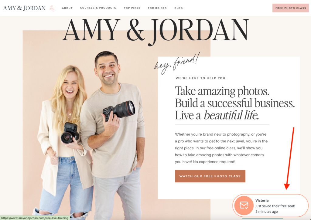 social proof popups on your landing page helps your website conversion rate optimization